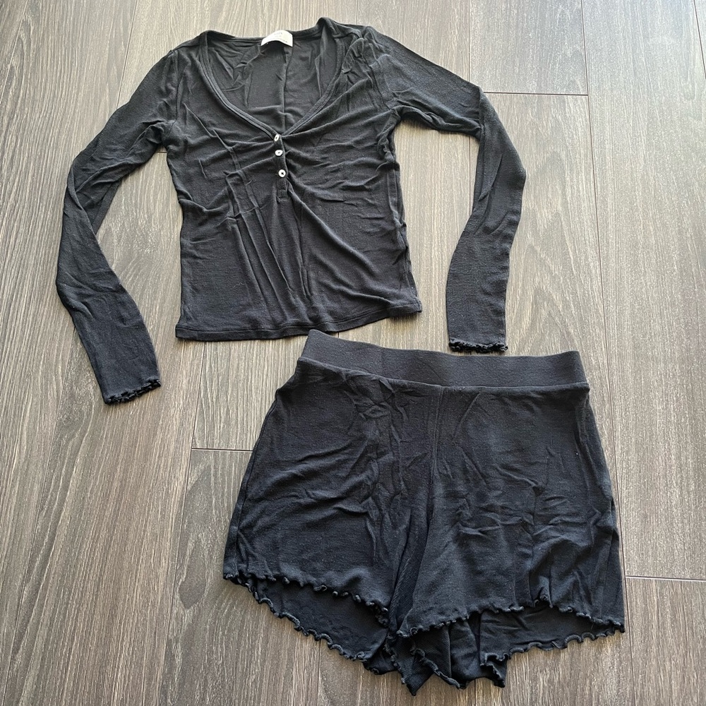 Knix Black Modal Rib Henley Sleep Set - XS - Picture 3 of 6